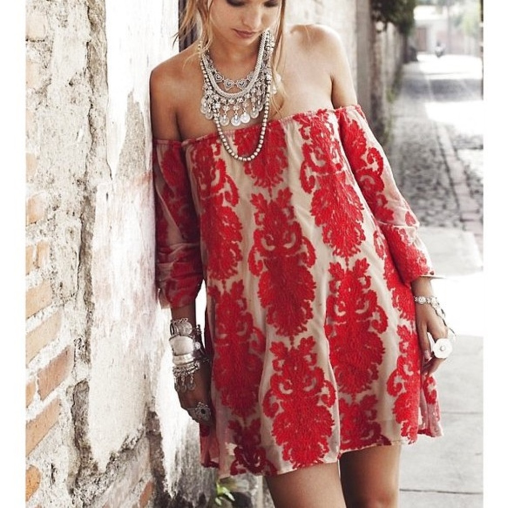 For Love and Lemons off the shoulder Lace Dress
